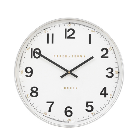 Whitby Wall Clock Chrome 50cm