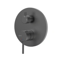 Bateria prysznicowo wannowa podtynkowa dwufunkcyjna, gun metal