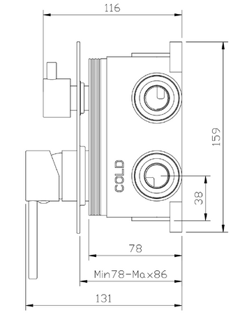 Zestaw prysznicowy podtynkowy trzyfunkcyjny