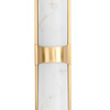 Lampa ścienna MURO LED 66 cm - biały alabaster, złote detale
