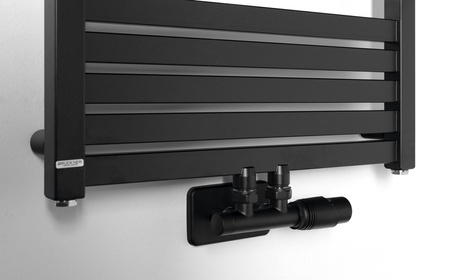GRUNT grzejnik łazienkowy 500x1050mm, podłączenie środkowe, czarny mat
