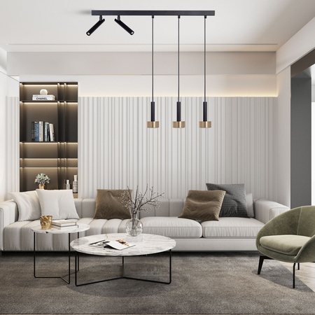 STAMP 3 zwis + 2 czarny/złoty szczotkowany