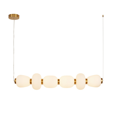 Lampa wisząca BRILLA-6, 125 cm - LED, złota, nieregularne białe kule