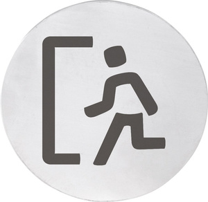 Tabliczka "EXIT", średnica 75mm, stal nierdzewna