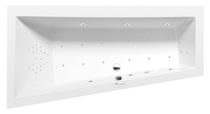 ANDRA L wanna z hydromasażem, 170x90x45cm, Highline Hydro-Air, chrom