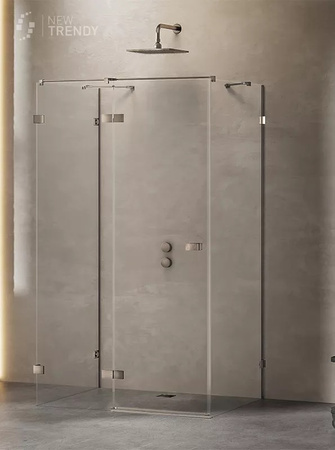 KABINA AVEXA GUNMETAL BRUSHED PROSTOKĄTNA PRZYŚCIENNA L 90x120x200 CZYSTE 6mm ACTIVE SHIELD