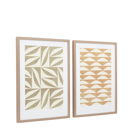 Obraz w ramie „Symphony” – zielony / naturalny, 50 × 3 × 70 cm, zestaw 2 szt.