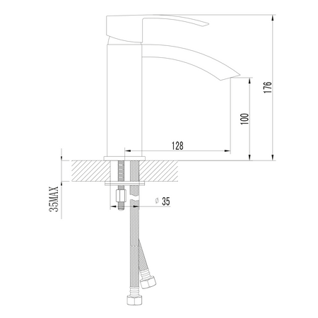 GINKO 35 bateria umywalkowa bez odpływu, chrom