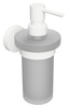 X-ROUND WHITE wiszący dozownik mydła 230ml, szkło mleczne, biały mat