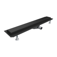 LOWFIX prysznicowy odpływ liniowy z maskownicą pełną, 80 cm, czarny półmat