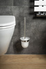 X-STEEL wisząca szczotka do WC, szkło mleczne, stal nierdzewna mat