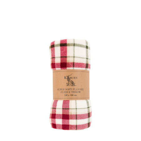 Heritage Check Rolled Fleece Red 1400x1800mm