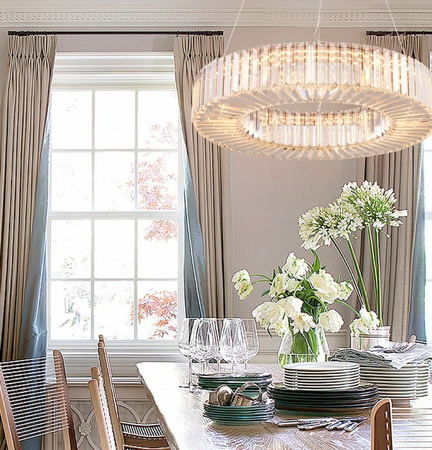 Lampa wisząca CRISTAL 60 cm -  LED, żyrandol kryształowy, złoty