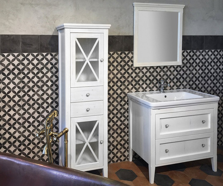 CROSS szafka wysoka 49x170x39cm, lewa, starobiała