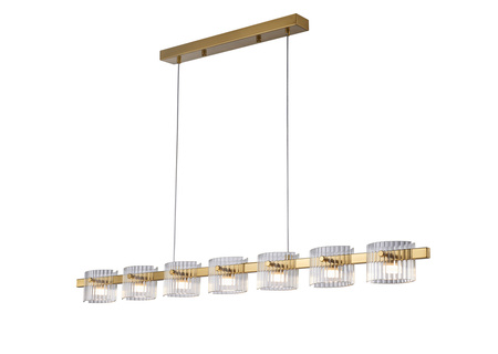 Lampa wisząca BACCIO 120 cm - LED, złota  listwa ze szklanymi kloszami