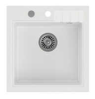 Zlewozmywak granitowy jednokomorowy, 50x52cm, biały