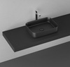 INFINITY RECTANGLE umywalka ceramiczna nablatowa 50x36cm, czarny mat