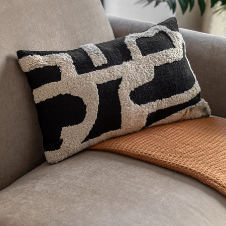 Kalho Embroidered Cushion Midnight 300x500mm