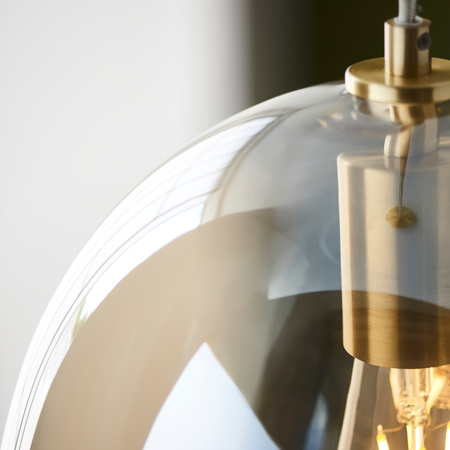 Kelda Oval Pendant Satin Brass Champagne