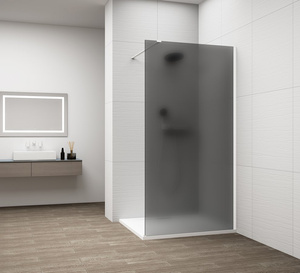 ESCA WHITE MATT jednoczęściowa kabina przysznicowa Walk-In, montaż przy ścianie, szkło mat dymione, 1400 mm