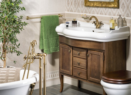 RETRO szafka umywalkowa 89x80x48cm, buk