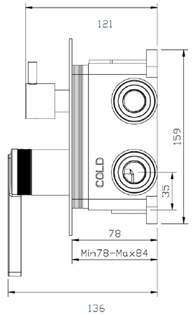Zestaw prysznicowy podtynkowy trzyfunkcyjny