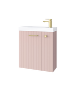 Szafka łazienkowa wisząca z umywalką 55 cm rose mat uchwyt złoty NOOK 010-SU55-09+TR41366