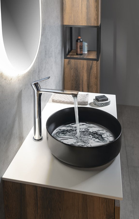 PAX bateria umywalkowa wysoka z przedłużoną wylewką, chrom