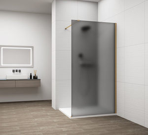 ESCA GOLD MATT jednoczęściowa kabina przysznicowa Walk-In, montaż przy ścianie, szkło mat dymione, 1200 mm