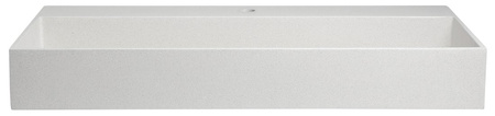 QUADRADO umywalka betonowa z korkiem, 96x44cm, biały piaskowiec