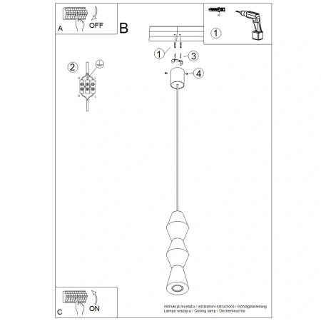 Lampa wisząca KUBBE średnia R