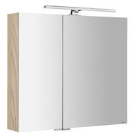 MIRRÓ szafka z lustrem z oświetleniem LED, 80x70x16cm, wiąz Bardini