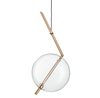 Lampa wisząca AMORE LED, 24 cm - złota z transparentnym kloszem