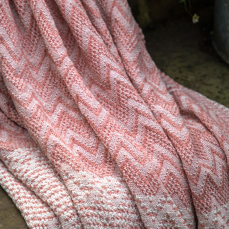 Nalu Knitted Herringbone Throw Apricot 1300x1700mm