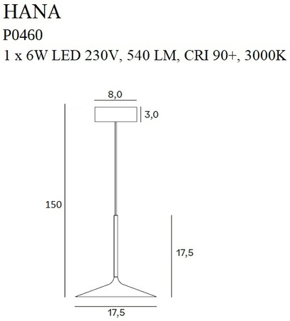 MAXLIGHT P0460 LAMPA WISZĄCA HANA GOLD