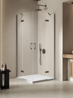 Kabina NESTA GUNMETAL BRUSHED 2D prostokątna 100x80x200 czyste 6mm Active Shield 2.0