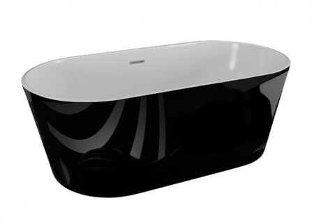 Wanna  wolnostojąca 160x80 UZO czarna połysk *