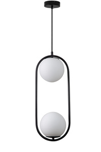Lampa wisząca COSTA DUO 50 cm - czarny stelaż, dwa klosze