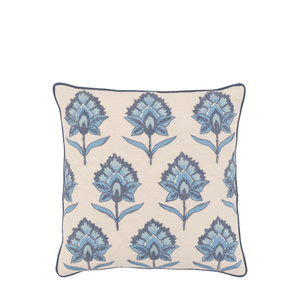 Fleur Embroidered Cushion Ink Blue 450x450mnm