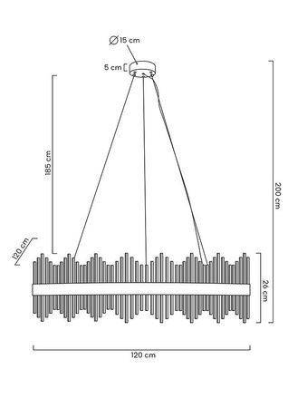 MOOSEE lampa wisząca FLORENS 120 złota