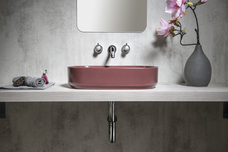 INFINITY OVAL umywalka ceramiczna nablatowa 55x36cm, maroon red mat