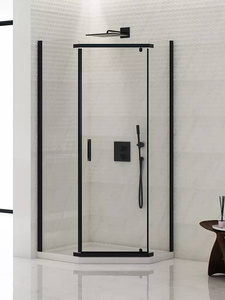 KABINA NEW KOMFORT BLACK PIĘCIOKĄTNA U 80x80x195 CZYSTE 8mm ACTIVE SHIELD