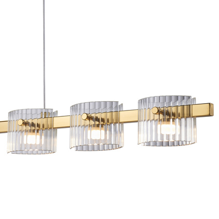 Lampa wisząca BACCIO 120 cm - LED, złota  listwa ze szklanymi kloszami