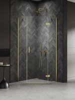 Kabina NESTA LIGHT GOLD 1D pięciokątna L 90x90x200 czyste 6mm Active Shield 2.0