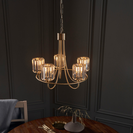 Berenice 5 Pendant Light Antique Brass