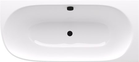 SUSSI R wanna przyścienna, narożna, kompozyt, 160x70x50cm, biały/antracyt mat