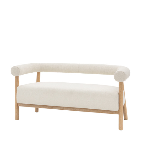 Sofa 2-osobowa Acera – beżowa sofa z drewnianą konstrukcją 145 cm