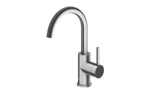 AXEL BRUSHED NICKEL 1-otworowa bateria umywalkowa z obrotową wylewką