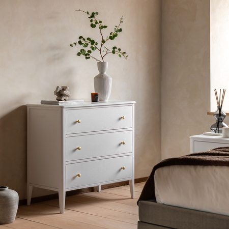 Acton 3 Drawer Chest White 870x450x870mm