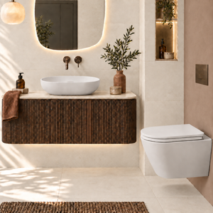 Zestaw RESORT FEELING umywalka nablatowa, Korek klik klak, Miska i Deska WC biały mat (500)